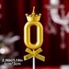 Golden Crown 0-9 Digital Number Candles, Cake Decor Candles for Wedding Birthday Party, Beautiful Cake Decoration Supplies
