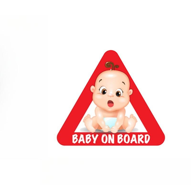 Funny Baby On Board Car Decal - Cartoon Infant Bottle Style, Easy-to-Apply Waterproof Sticker, Car Window Safety Reminder