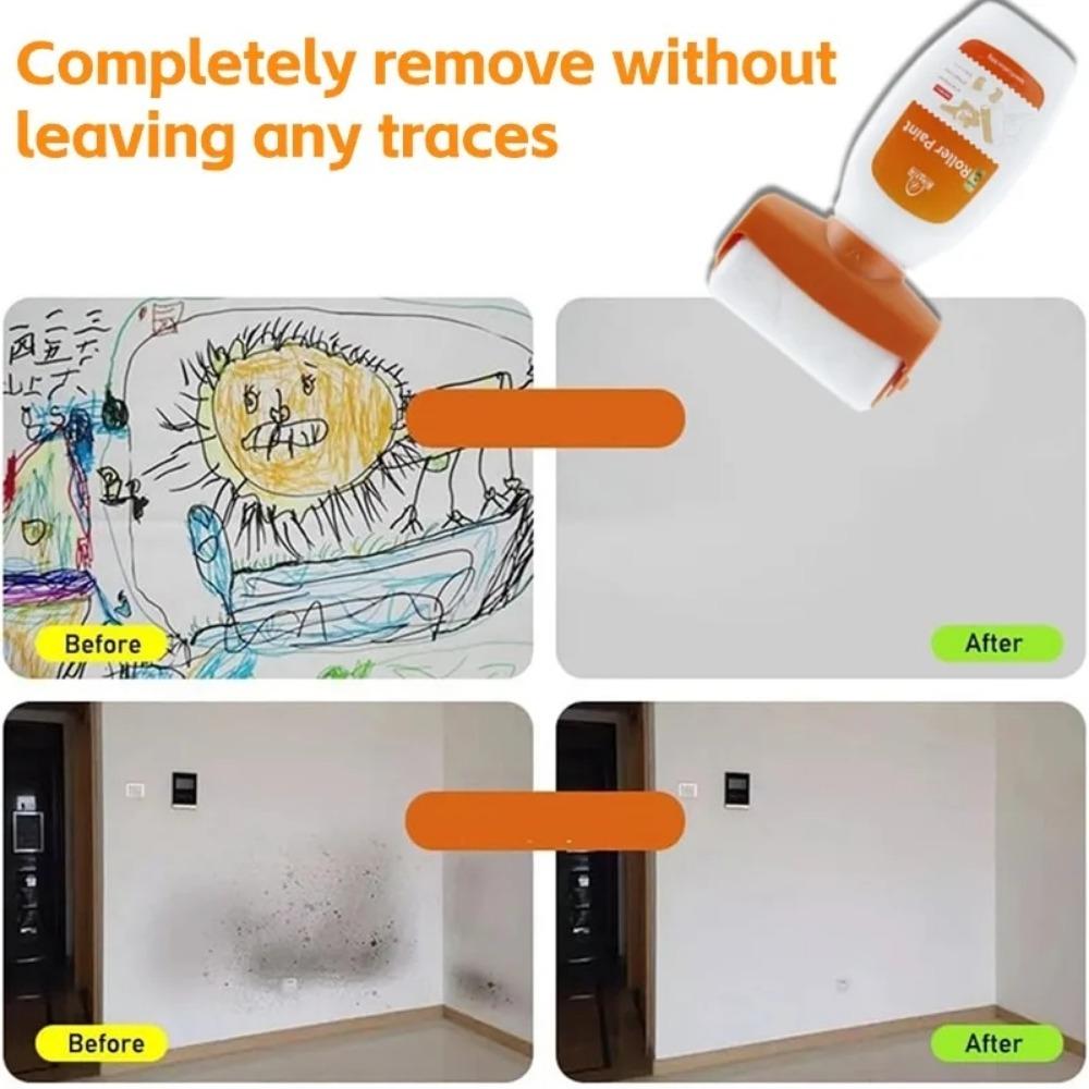 1pc Wall Repair Roller Paint Antibacterial Household Latex Paint White Graffiti Stains DIY Renovation Wall Spackle Cleaning Tool
