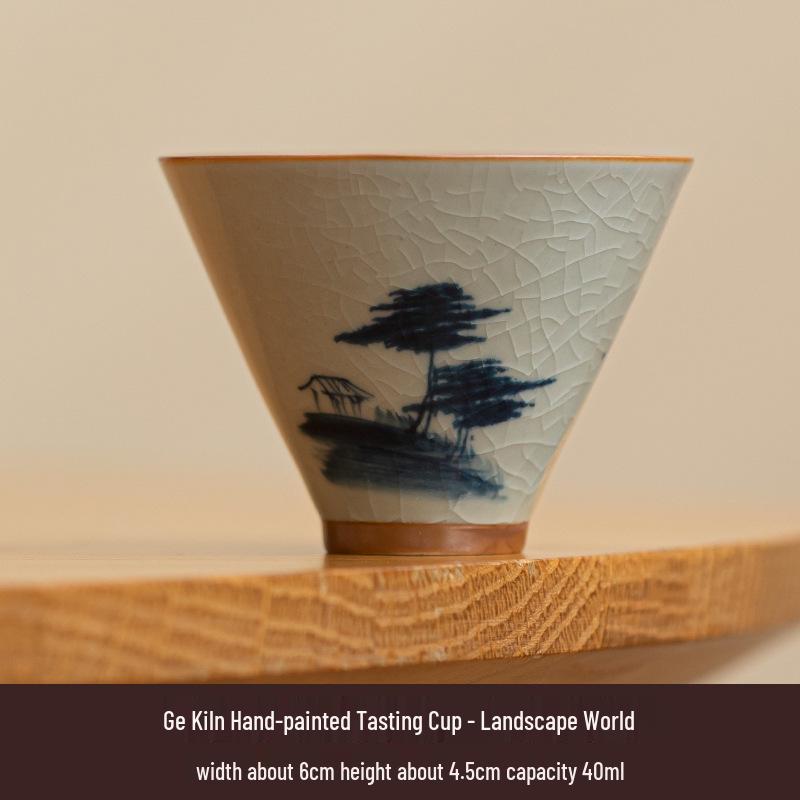 Portable Hand-Painted Travel Tea Set with One Pot and Four Cups – Perfect Business Gift