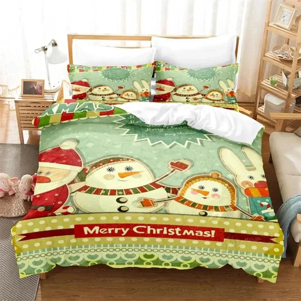 Luxury New 3D Print Christmas Santa Xmas Bedding Set Double Twin King Duvet Cover Comforter Pillowcase Boys Girls Adults Bedroom