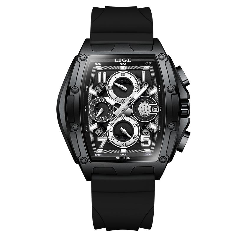 Watch Lige Men Fashion New Top Brand Leisure Sports Silicone Quartz Watch Night Glow Waterproof Automatic Date Watch