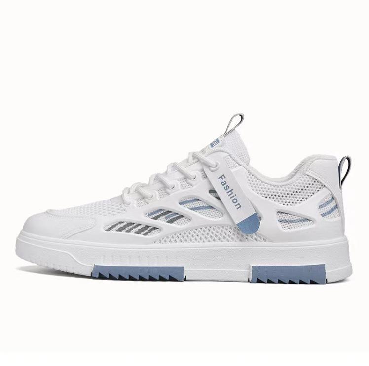 Trendy versatile little white shoes summer new breathable mesh shoes men's students sports and leisure board shoes trendy shoes