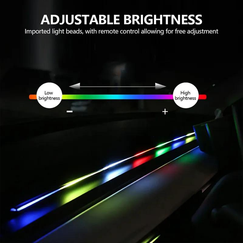 140/55.1inch Universal Car RGB Atmosphere Lamp LED Ambient Lights USB APP Remote Neon Light Strip Vehicle Decoration