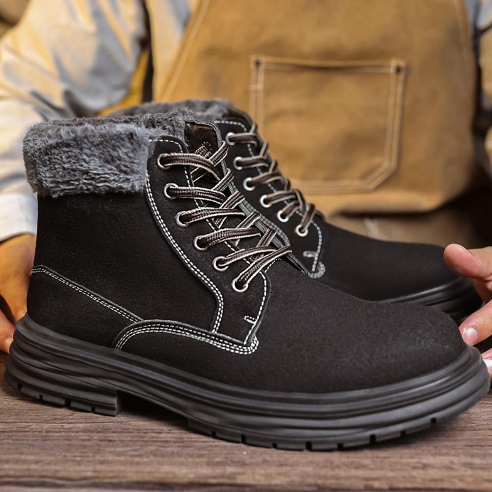 Winterstiefel für Herren High-Top-Schuhe Winter Herren Outdoor Schneestiefel Herren Baumwollstiefel Herren Winterschuhe Trekkingschuhe Herren