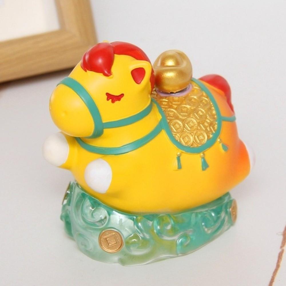 Handgefertigte Cartoon-Pferdestatue, Kawaii-Pferdemaskottchen, DIY-Bastelidee, Tischdekoration, Heimdekoration