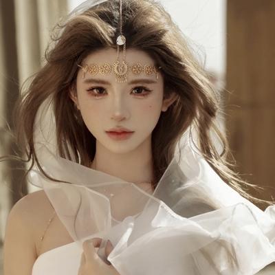 Retro Ethnic Style Forehead Chain Earrings Accessories Egypt Dubai Tibetan Exotic Style Desert Travel Head Jewelry Eyebrow Pendant