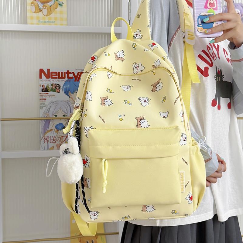 Cartoon Print Backpack Student Schoolbag Women's Lightweight Backpack
