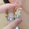 French High-end Super Fairy Flower Pearl Ear Buckle Temperament Elegant and Fashionable New Light Luxury Versatile New Earrings
