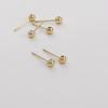 1pair 3/4mm Brass Ball Stud Earring Findings with Rubber Stoper for Fashion Earring Making