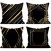 Home Decor Modern Black & Gold Geometric Pillow Covers Pattern Cushion Cover Suitable for Sofa Bedroom Car Pillow Cover
