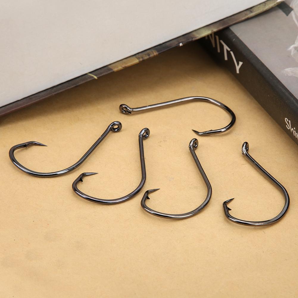 100Pcs 8/0# High Carbon Steel Sharp Fish Hooks with Barb Lure Bait Fishing Tackle