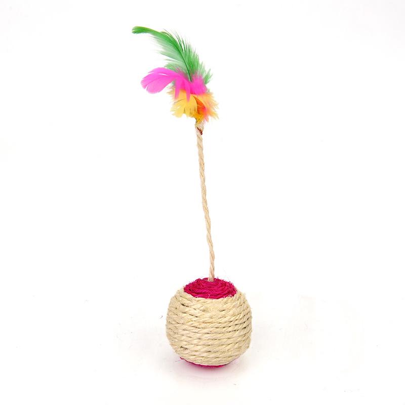 Cat Toy Sisal Scratching Ball Training Interactive Toy for Kitten Pet Cat Supplies Feather Toy Cat Toys Interactive