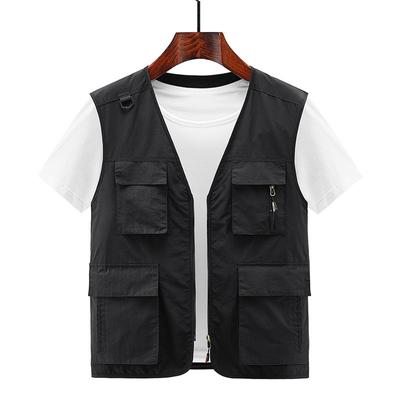 Men's Summer Fishing Vest with Multiple Pockets Outdoor Leisure Mountaineering Photography Shoulder Jacket