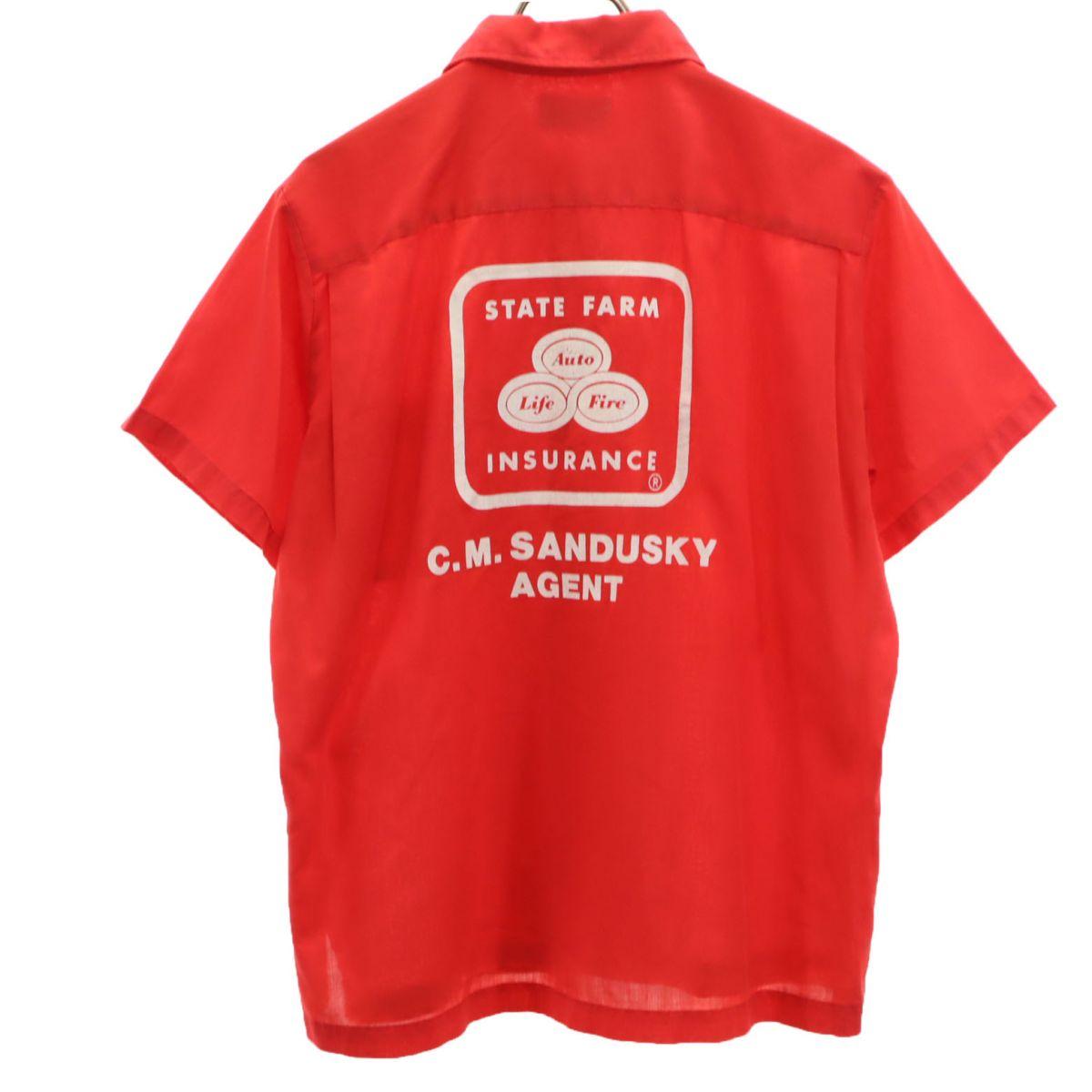 

Hilton 70-е годы Сделано в США Винтажная рубашка для боулинга с коротким рукавом M Красная серия Мужская Б/У