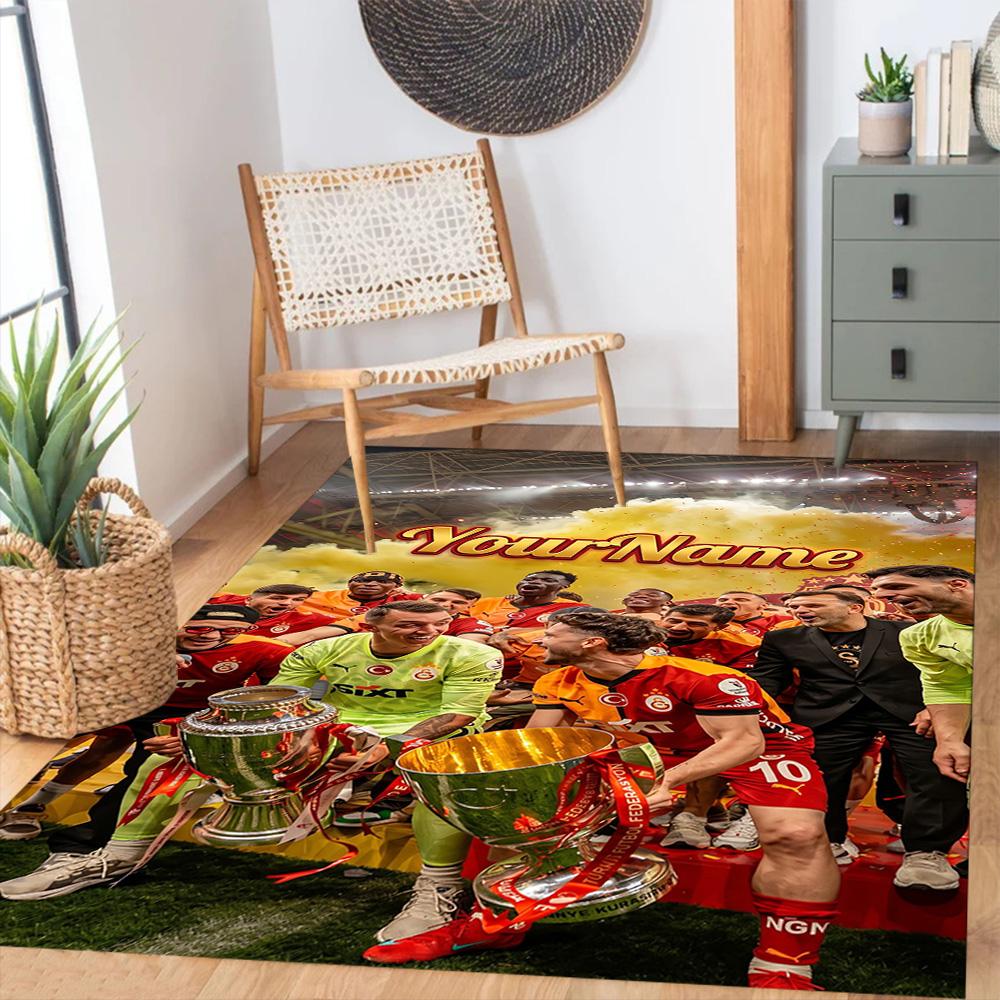 Galatasaray 360 Customized Name Floor Rug Office Rug Design for Dining Room Game Room Balcony Dormitory Anti-slip Rug Office Home Decor