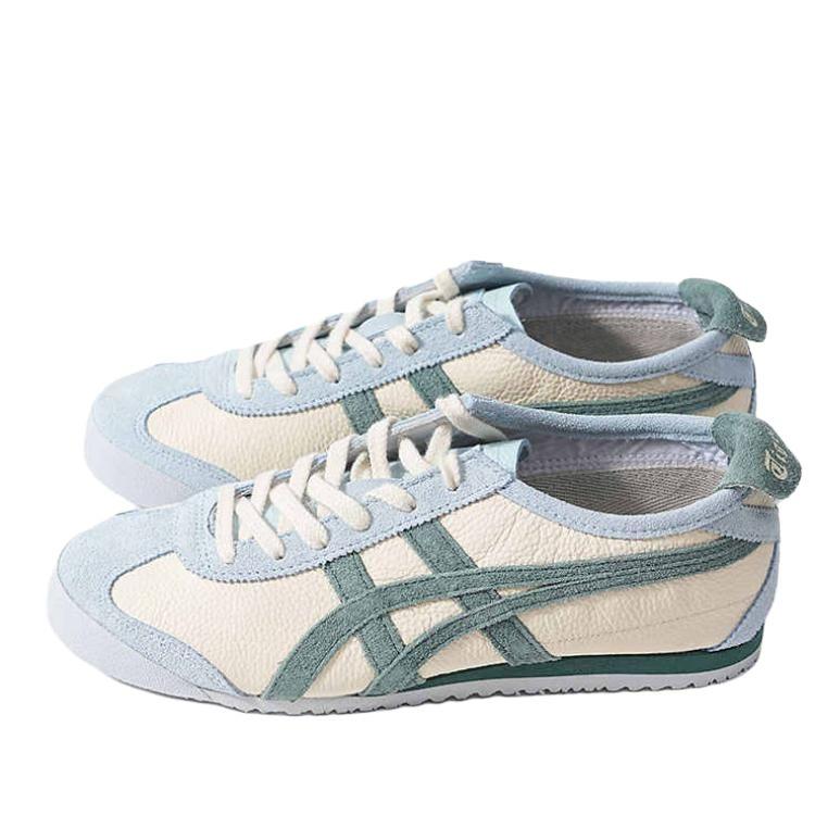Onitsuka Tiger Mexico 66 Comfortable Versatile Non-Slip Durable Low-Top Casual Shoes Women sneaker Light-Green Blue 1183C076-103