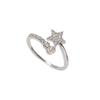 Women's High-End Zircon Diamond Star Meteor Ring - Luxury Plain Band Tail Ring Holder