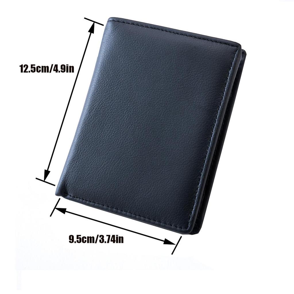 Men's RFID-Blocking Genuine Leather Trifold Wallet/Card Holder with Money Clip