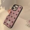 Korean Bow Plaid Mobile Phone Case 16 Apple 14promax Sweet 11 Suitable for IPhone 15 Leather 13 Winter