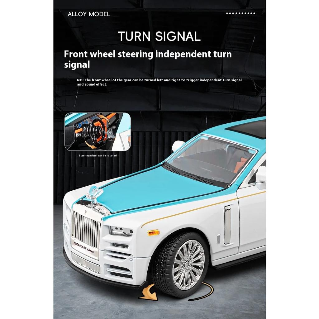 Simulated 1/22 Rolls-Royce Phantom Model Toy, Alloy Die-cast Car Model, Suitable for Boys' Birthday Gifts, Collection Ornaments