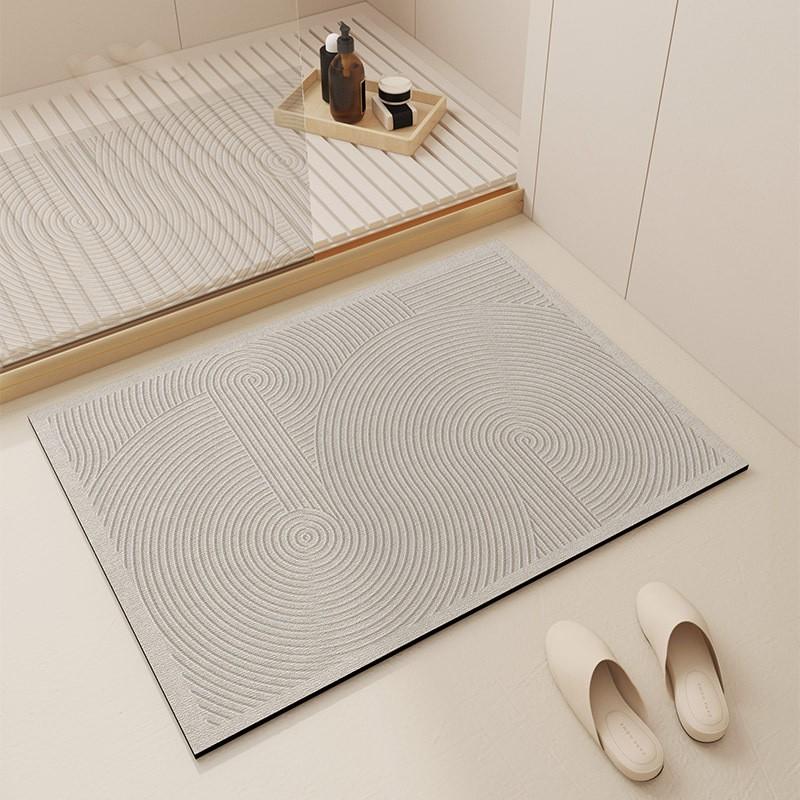Silica Diatomite Bath Mat Absorbent Fast Drying Non Slip Floor Rug Bathroom Entrance Modern Minimalist