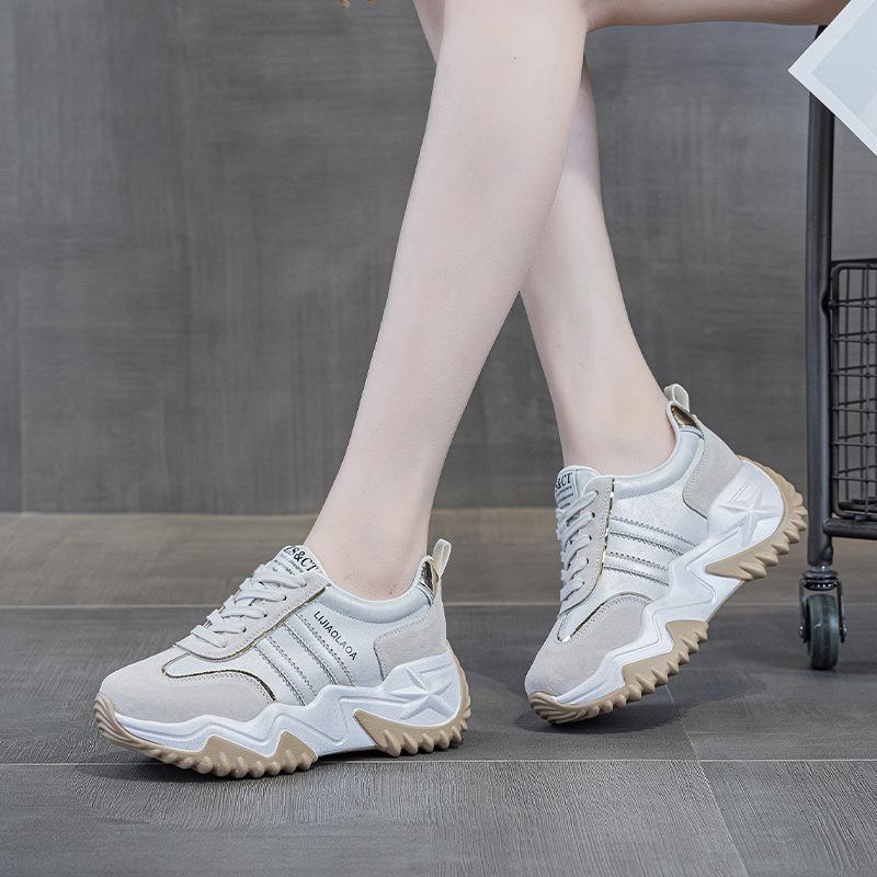 3 Leather Muffin Shoes Spring New Heightened 7 Trendy Brand Versatile Sports
