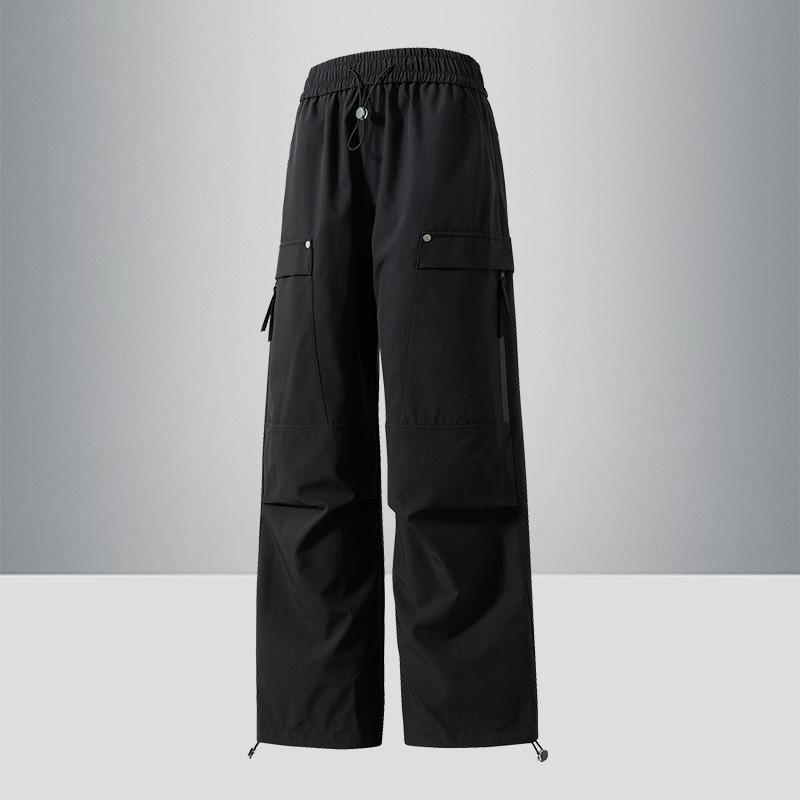 

Functional Solid Color Waterproof Straight-leg Sportswear Pants for Men, Loose and Versatile, Trendy Casual Pants for Men M чорний