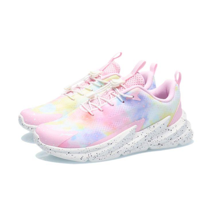 LiNing Youth Night Glow Hero Non-Slip Shock Absorbing Low-Top Running Shoes Kids sneaker Pink YKCR134-2