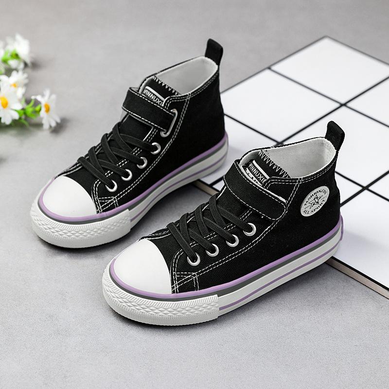 

Холщовые туфли для учеников начальной школы, маленькие, средние и большие детские кеды, корейская версия, модные, универсальные, розовые, тканевые туфли для девочек, средние 36