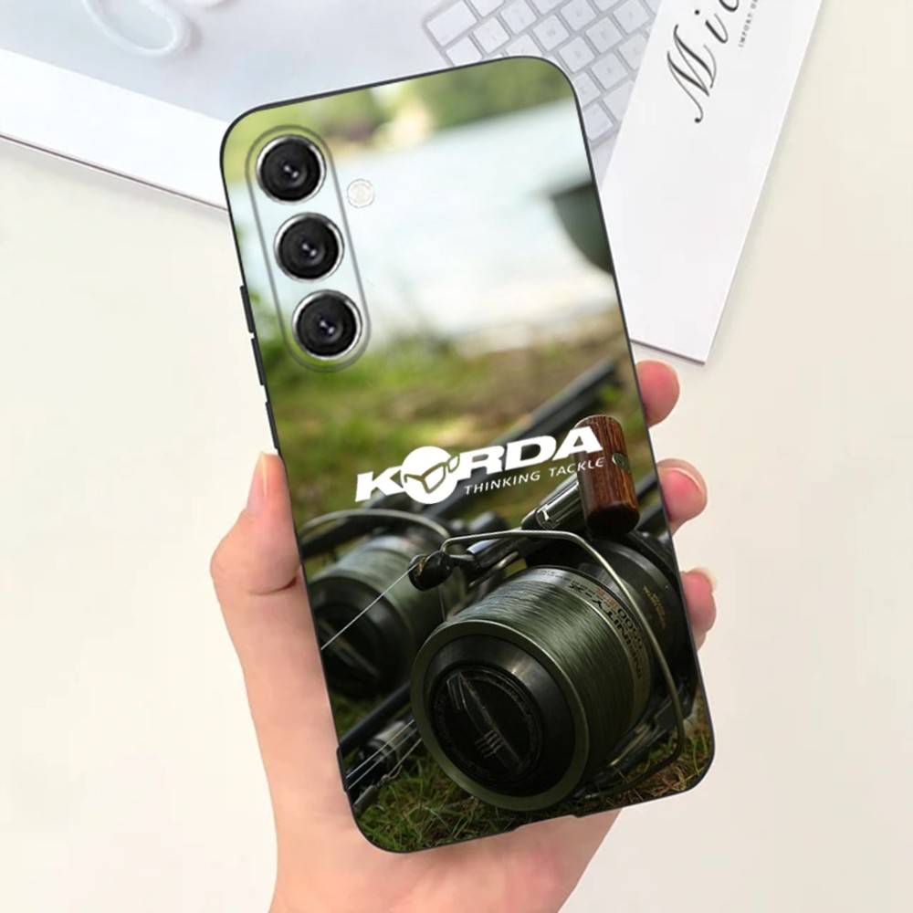 Korda Angelzubehör Handyhülle für Samsung S25, S24, S21, S22, S23, S30, Ultra, S20, Plus, Fe, Lite, Note, 10, 9, 5G, Schwarz