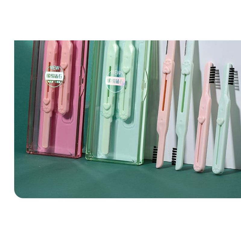 YOUSHA - Set of 2: Retractable Eyebrow Razor with Brush