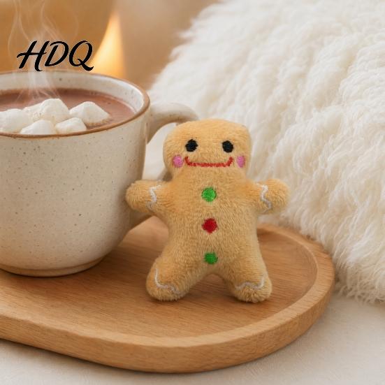 Interactive Cat Toy Plush Christmas Catnip Toys Reindeer Gingerbread Santa Stuffed Animal