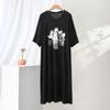 Korean Style Cat Print Slimming Plus Size Casual Home Dress for Women