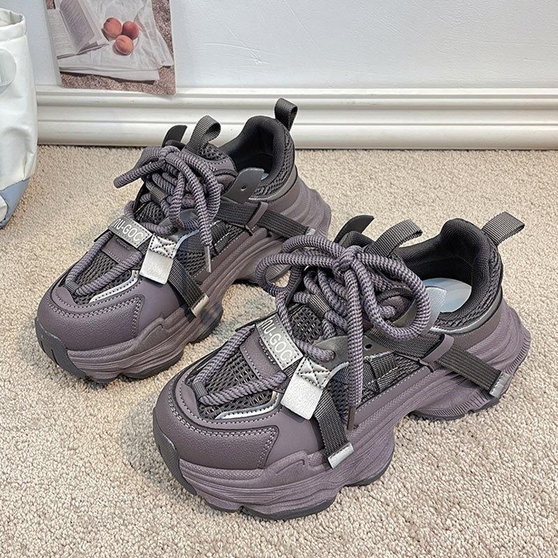 Mesh dad shoes women's platform muffin autumn new versatile small height increase casual women's shoes