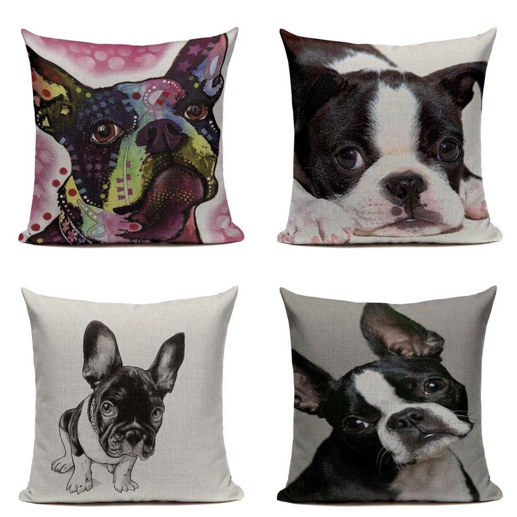 Premium Quality Boston Terrier French Bulldog Cushion Pillow Case For All Rooms