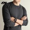 JOW Men's Silk Wool Blend Knit Long Sleeve T-Shirt