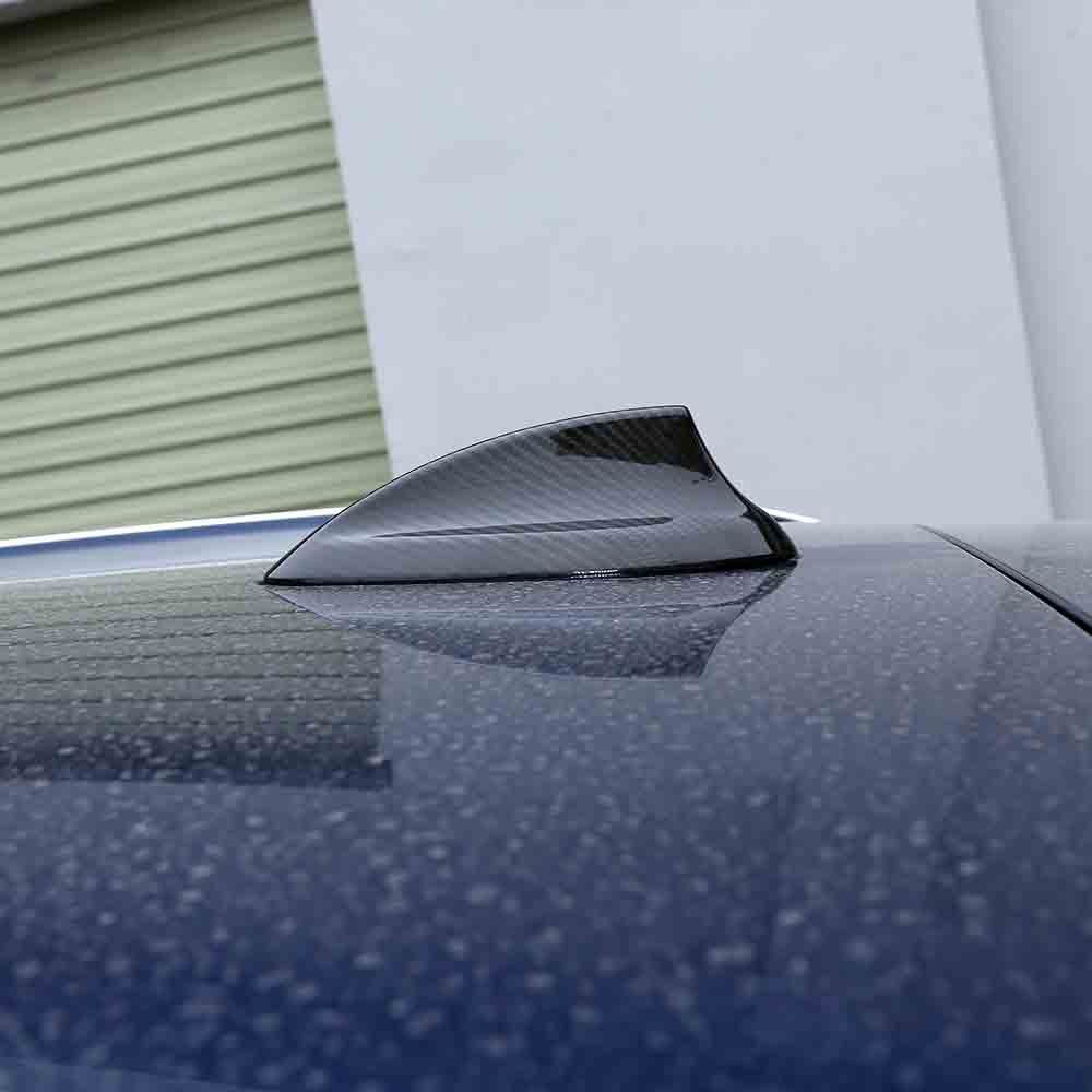 JH E-Style Real Carbon Fiber Roof Shark Antenna Cover Sticker 3K Twill Weave Glossy Finish Luxury Protection for Exterior