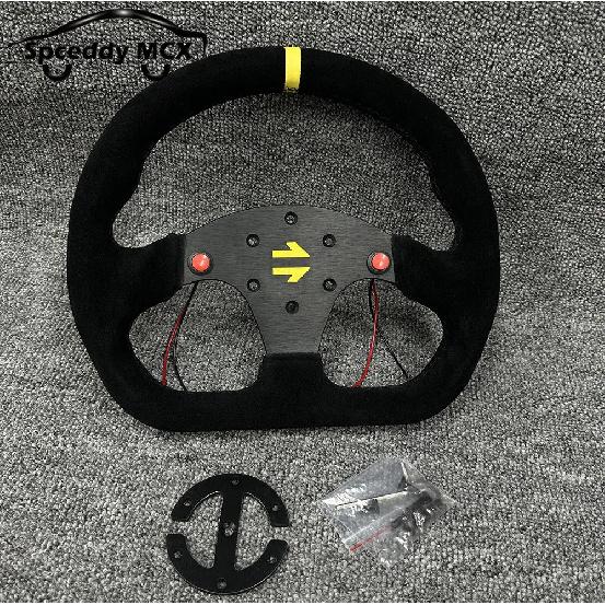 Type D 13inch 325mm Car Gaming Simulation Racing Steering Wheel Suede Leather Universal 6 Bolt 70mm Car Sports Steering Wheel
