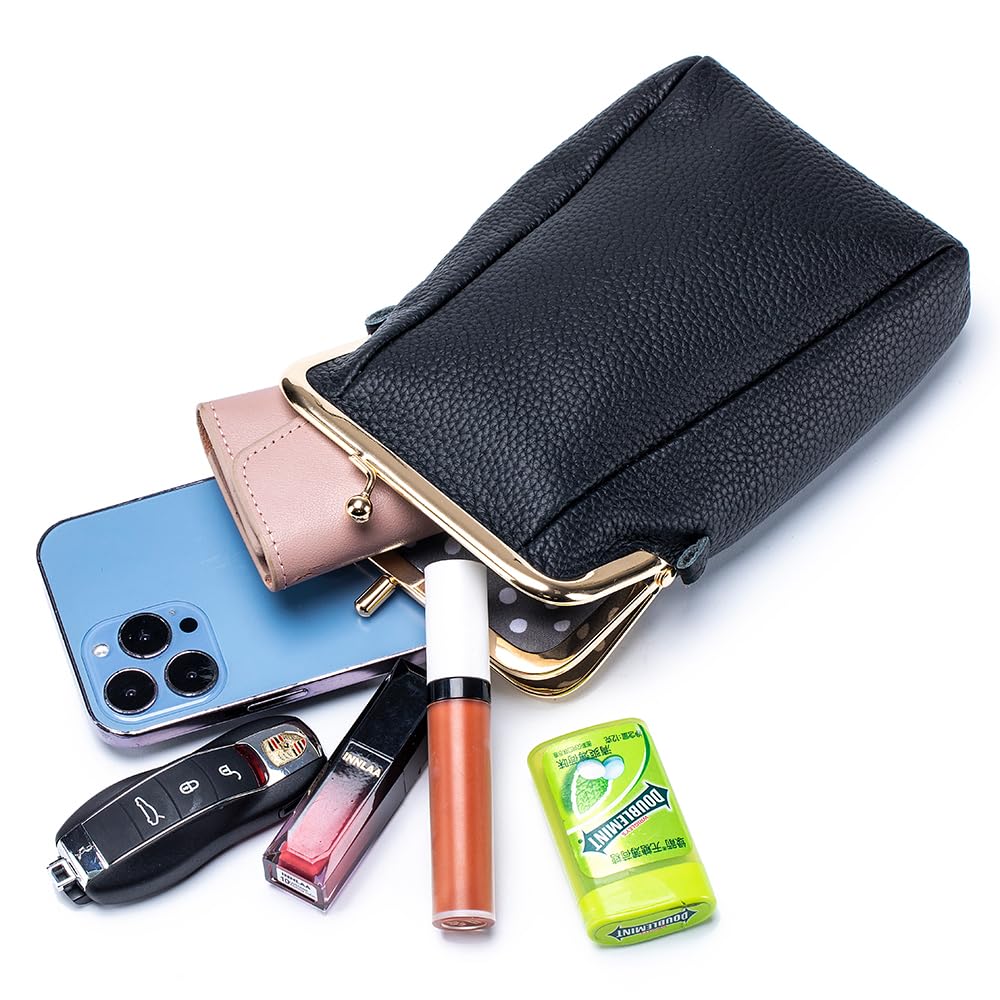 Genuine Leather Purse Shoulder Bag for Mini Smartphone Small Small Bag [Yocipa] Women, Pochette, 2-Room Structure, Pouch, Crossbody, Shoulder, Bag,