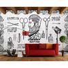 Retro Trend Wallpaper Barber Shop Background Wall Decoration Mural 3d Wallpaper