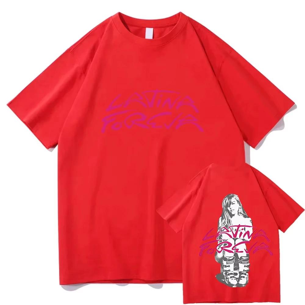 Karol G LATINA FOREVA Ski T Shirt Women Men Short Sleeve Tees Girl Karol G Merch Music T-shirt Summer Cotton High Quality Tshirt