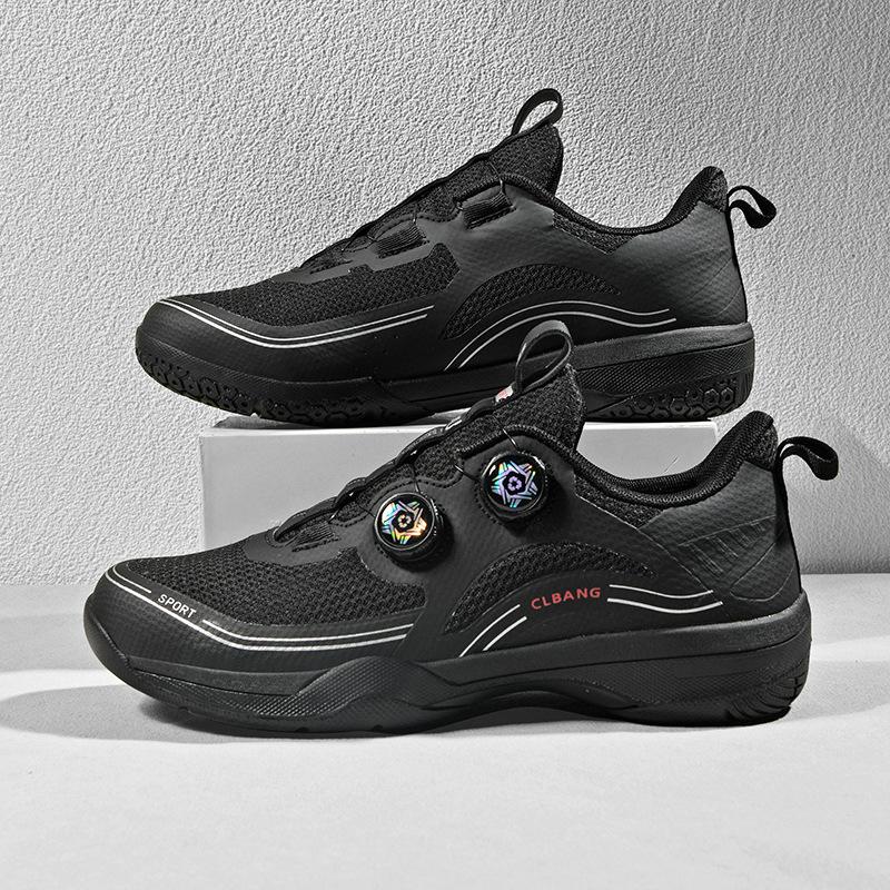 New Sneakers Rotating Buckle Badminton Shoes Men's and Women's Outdoor Sports Running Shoes Tennis Training Shoes Rubber Sole