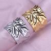 Liquidity Chunky Open Stainless Steel Rings For Women Men Accessories Real Gold Plated No Fade Vintage Finger Ring Party Bagues