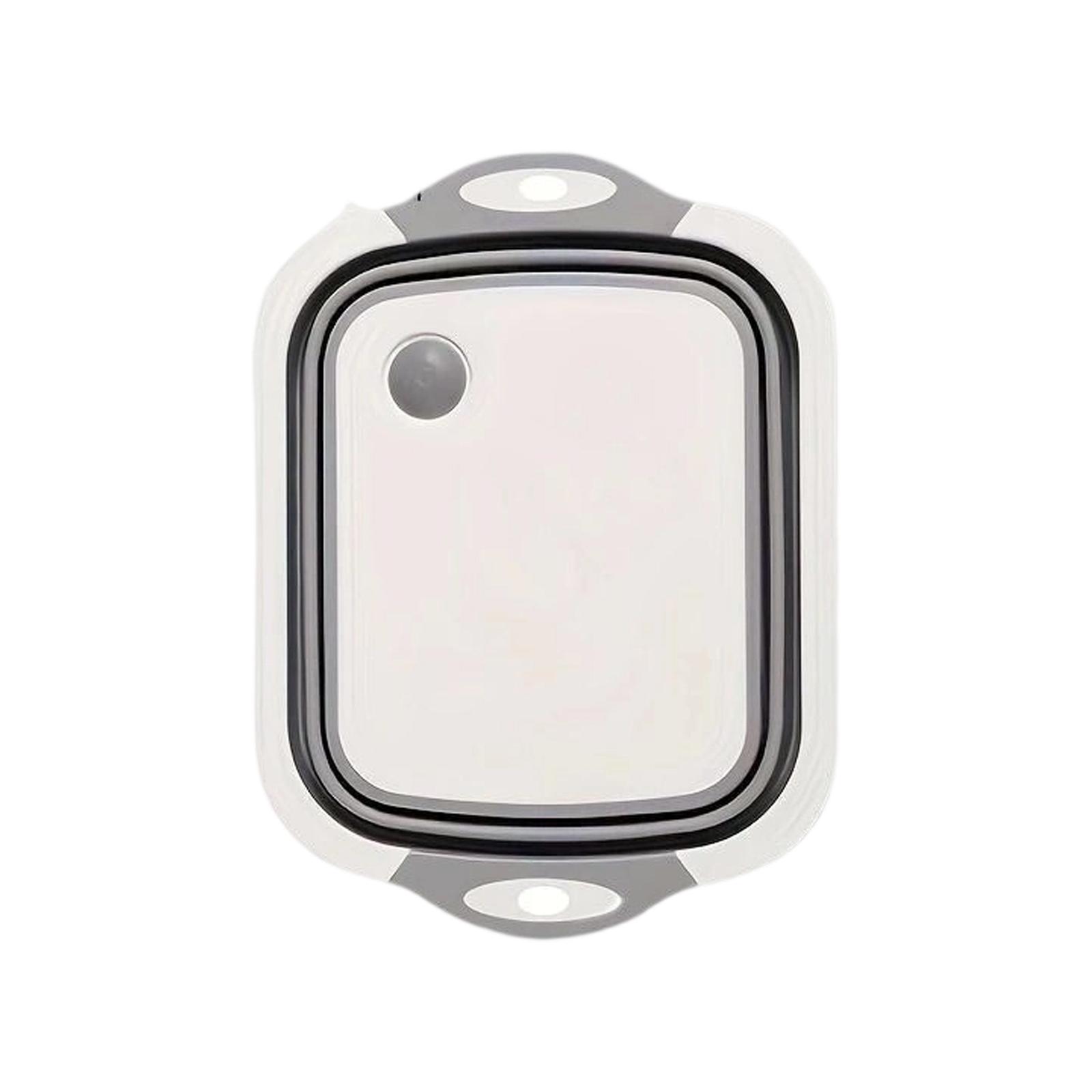 

Large BBQ Prep Tub Utting Board, Multi-Function Grill Caddy W Colander Lid, Portable Silicone Dish Bowl For Picnic, Camping Black