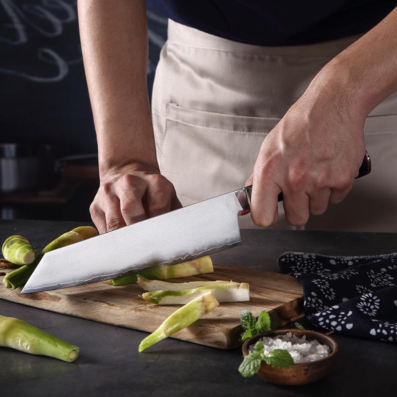8.3 Inch Kiritsuke Knife 3-layer Clad Steel Blade G10 Handle Chef Slicing Vegetables Cleaver Sashimi Meat Japanese Kitchen Knife