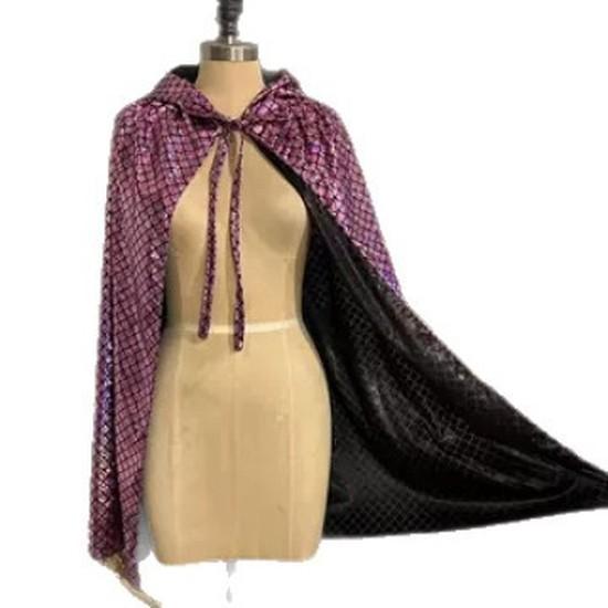 Halloween shiny fish scale pattern cape futuristic tech-inspired cloak children's role-playing stage costume performance shawl