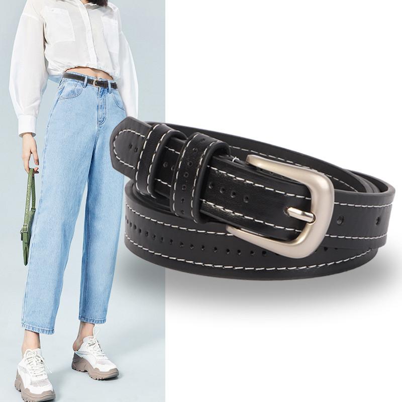 Needle Buckle Ladies Belt Versatile Jeans Casual Small Hole Cut Belt Line
