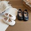 2026 Spring Girls' Korean Style Princess Leather Shoes - Soft Sole, Round Toe