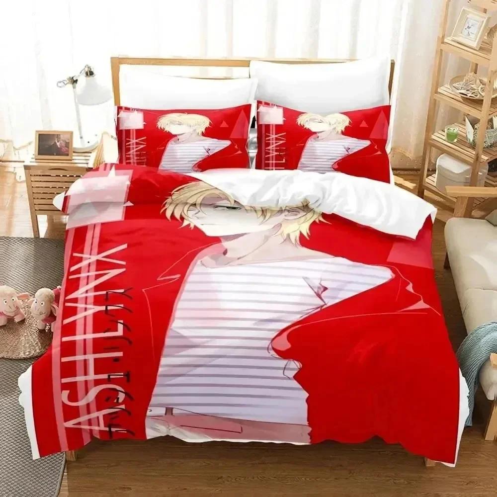 Luxury New 3D Print Anime Banana Fish Bedding Set Duvet Cover Bed Set Quilt Cover Pillowcase Queen Size Boys Adult Bedding Set